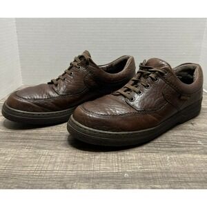Mephisto Air Jet Brown Leather Casual Walking Shoes 11 Lace-Up Comfort Footwear